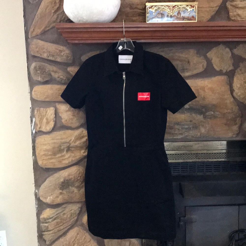 Calvin Klein Black Stone Denim Dress NWT